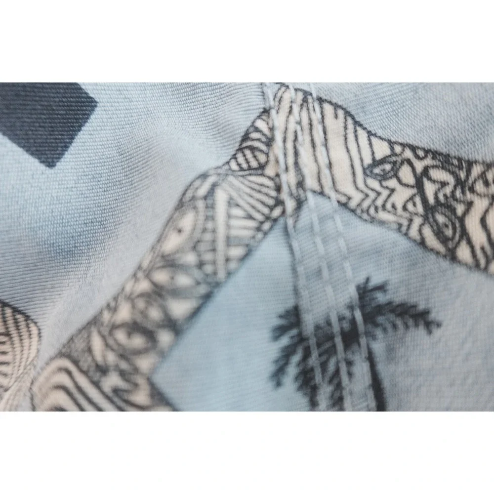 Joe Martin Large‎ Mens Swimming Trunks Shorts  Blue Palm Trees Aztec Nylon